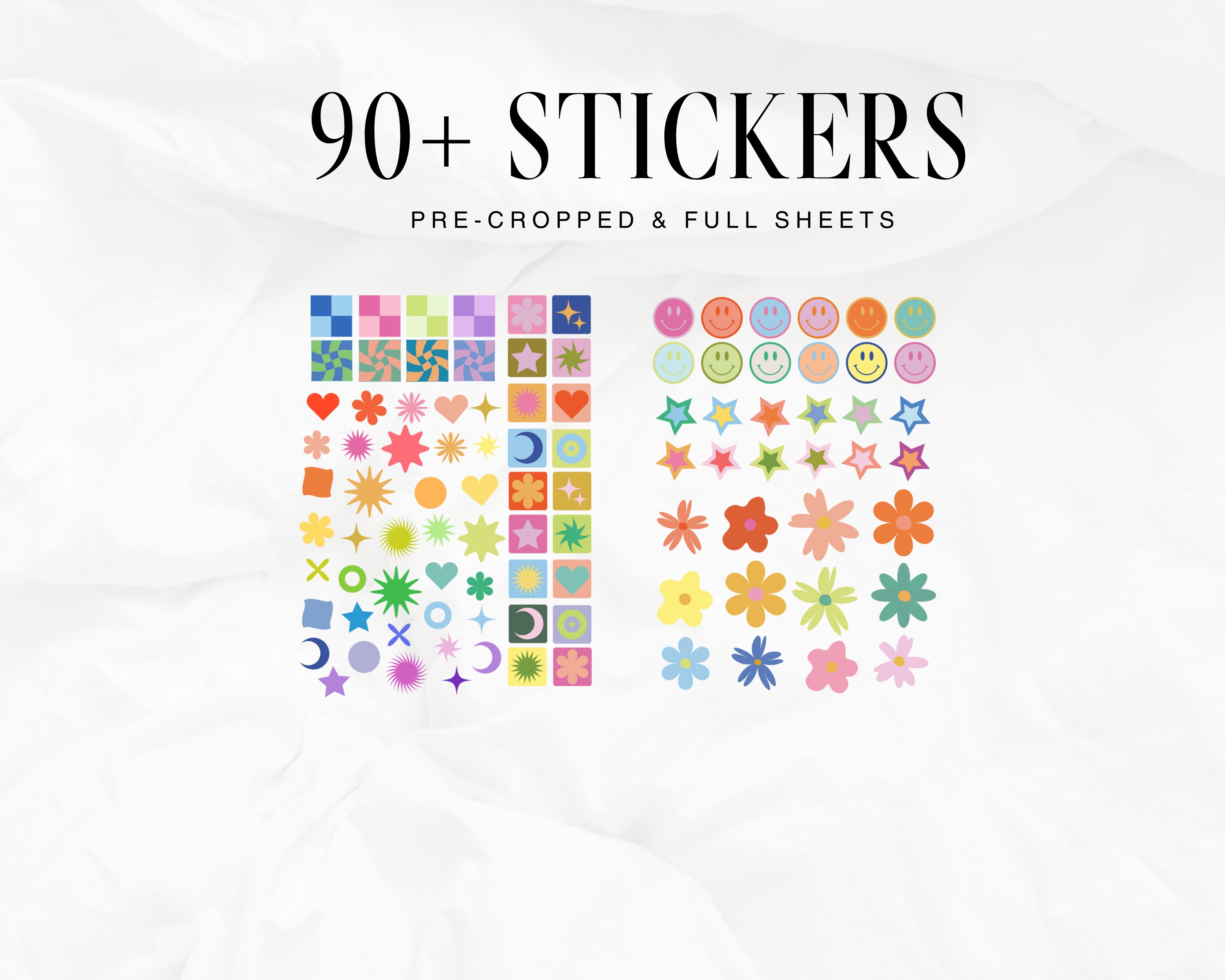 90+ Doodles Digital Stickers by Flourish Planner | Digital Planner for Goodnotes & Notability on iPads