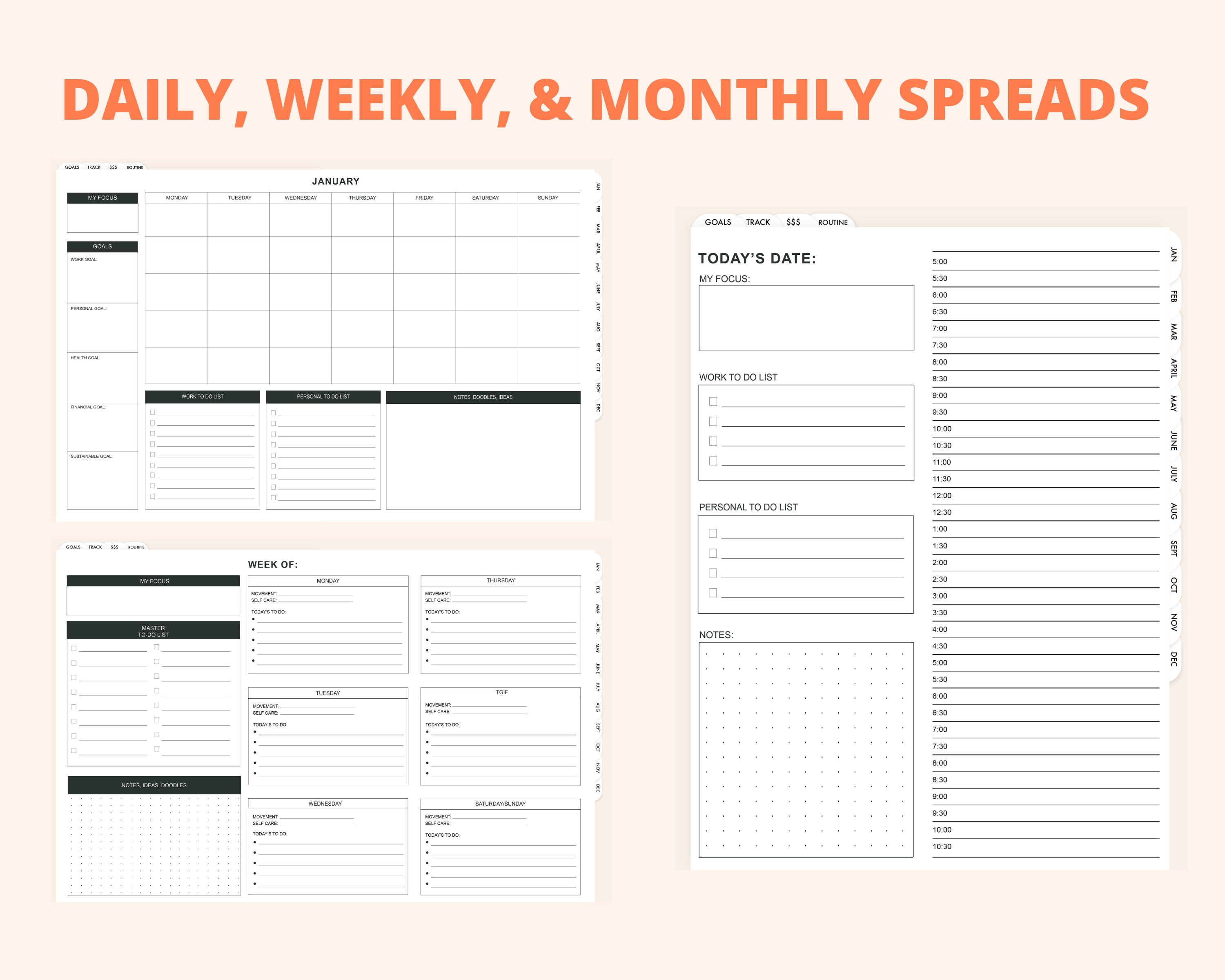 2021 Undated Digital Yearly Planner by Flourish Planner | Planners for Goodnotes5 & Notability on iPad