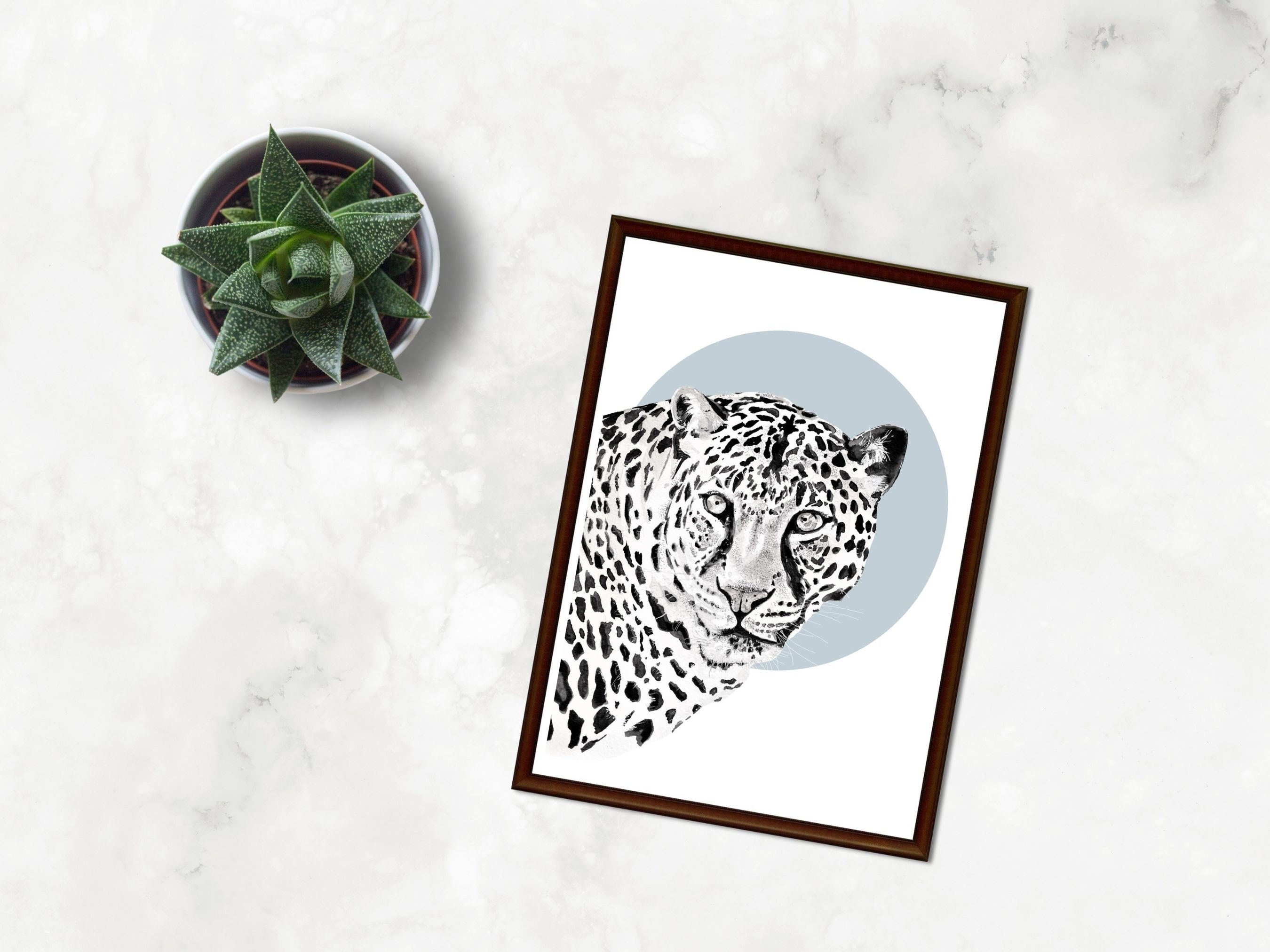Jaguar print wall art art print watercolour Etsy