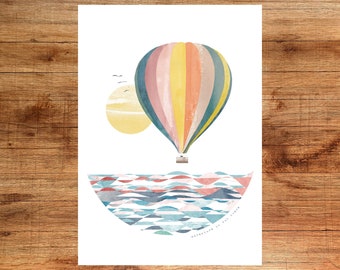 Hot Air Balloon Print | Etsy