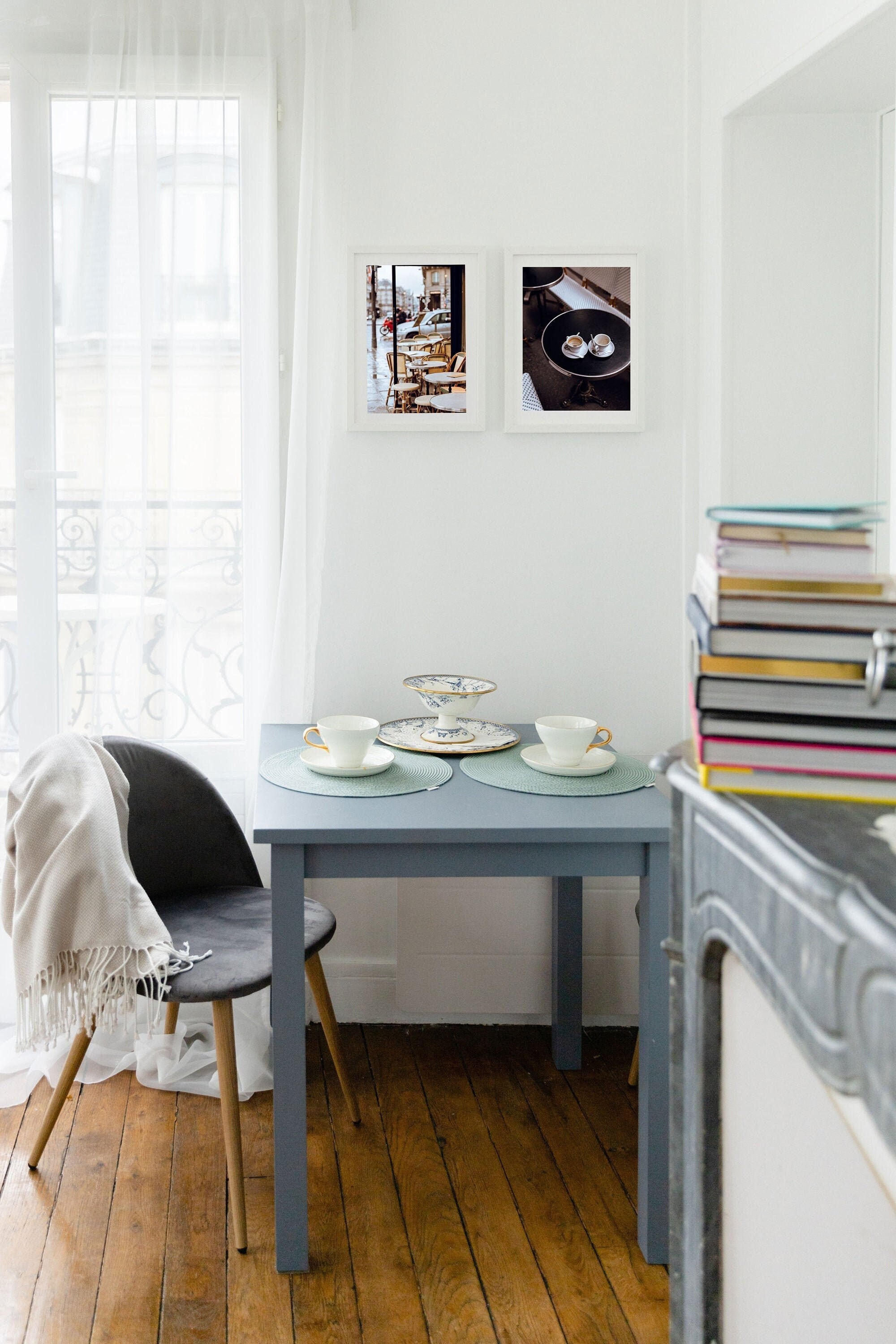 Café Parisien Photographie Parisienne 2 Œuvres d'art Mural Par Elena Hmeleva