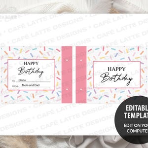 Birthday gift card holder booklet, Happy birthday multiple gift card holder printable template, Birthday gift card coupon book booklet DIY, Original Birthday gift ideas, Unique Birthday gift ideas, Thoughtful Birthday gifts for best friends BFF teens family and friends, Birthday pink confetti digital Coffee gift card holder, Birthday confetti gift card pages instant download, Gifts for her woman women girls girlfriend and wife