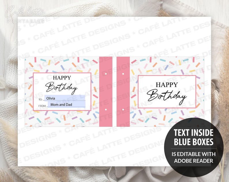 Birthday gift card holder booklet, Happy birthday multiple gift card holder printable template, Birthday gift card coupon book booklet DIY, Original Birthday gift ideas, Unique Birthday gift ideas, Thoughtful Birthday gifts for best friends BFF teens family and friends, Birthday pink confetti digital Coffee gift card holder, Birthday confetti gift card pages instant download, Gifts for her woman women girls girlfriend and wife