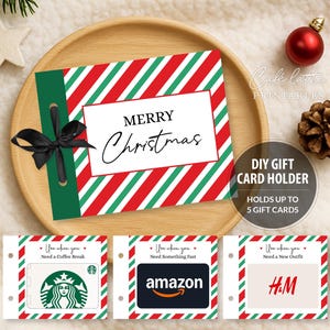 Christmas Gift Card Holder Book Editable Template, Custom Multiple Gift Cards Booklet Printable, Original Thoughtful Gift Idea, Instant DIY