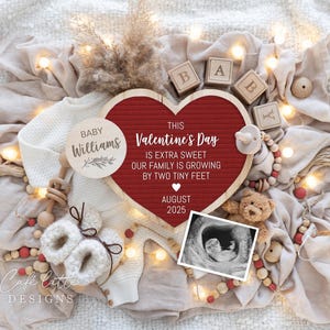 Valentines Day Pregnancy Announcement Digital, Valentines Day Baby Announcement Reveal Social Media, Extra Sweet Valentine Editable Template