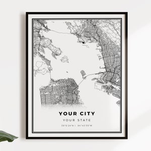 Any City Map, Custom Map Print, Personalized Map, Custom City Map, Custo m Map, Custom Map Poster, Custom Street Map, Custom Map Gift | #COR