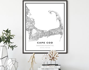 Cape Cod Peninsula in Southeastern Massachusetts-KoKing FORT-z737-Home Decor Holiday Artwork Texture Painting Dining Wall Art