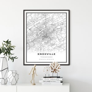 Knoxville Map Print, Tennessee TN USA Map Art Poster, Knox County, City Street Road Map Wall Decor,art poster, gift mentor, NM113