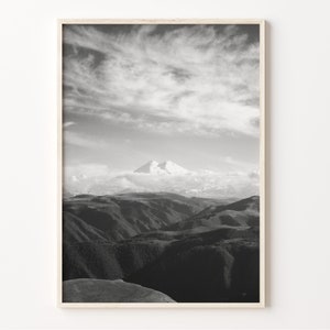 Caucasus Mountains Print, Black and White Wall Art, Caucasus Poster, Photo, Map, Asia Wall Décor, C19-419