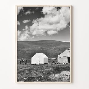 Kyrgyzstan Black and White Photo Print: Asia Wall Art