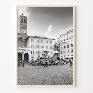 Trastevere Rome Print, Black and White Wall Art, Trastevere Poster, Rome Photo, Italy Wall Décor, Trastevere Photography, C19-59
