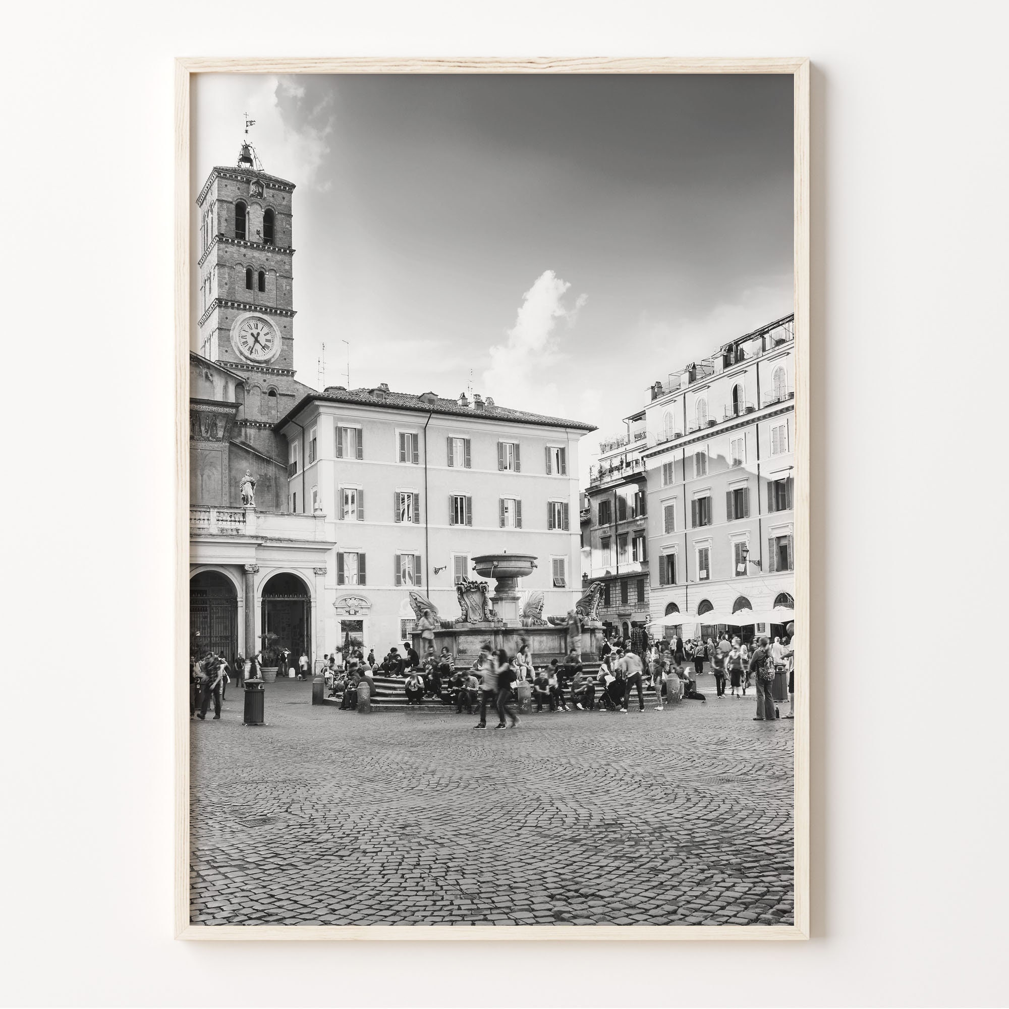Trastevere Rome Print, Black and White Wall Art, Trastevere Poster, Rome Photo, Italy Wall Décor, Trastevere Photography, C19-59