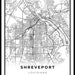 Shreveport Map Print, Louisiana LA USA Map Art Poster, City Street Road ...