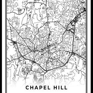 Chapel Hill Map Print, North Carolina NC USA Map Art Poster, City ...