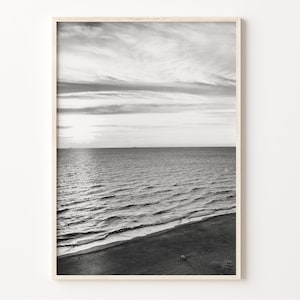 Virginia Beach Print: Black and White Coastal Wall Art