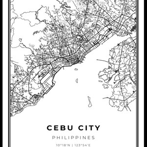 Cebu City Map Print, Philippines Map Art Poster, City Map Wall Art ...