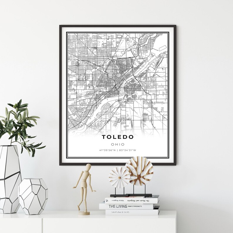 Toledo Map Print Ohio OH USA Map Art Poster City Street Road - Etsy