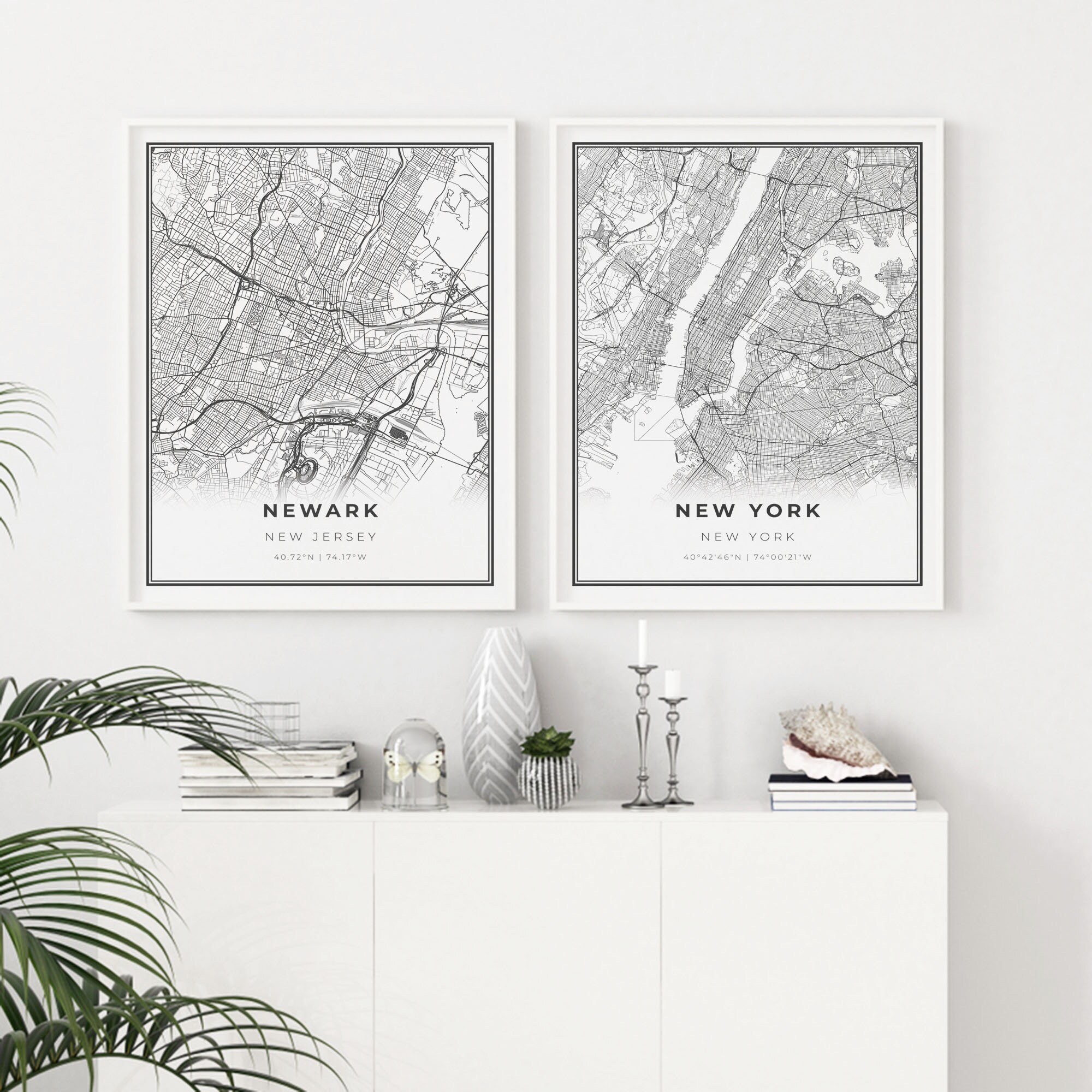 Newark Map Print New Jersey NJ USA Map Art Poster City - Etsy