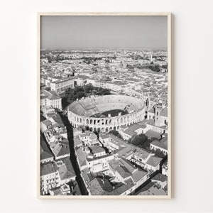 Verona Wall Art Print, Black and White Sky, Verona Poster, Italy Wall Decor, European City Photo, Verona Home Decor, C19-80