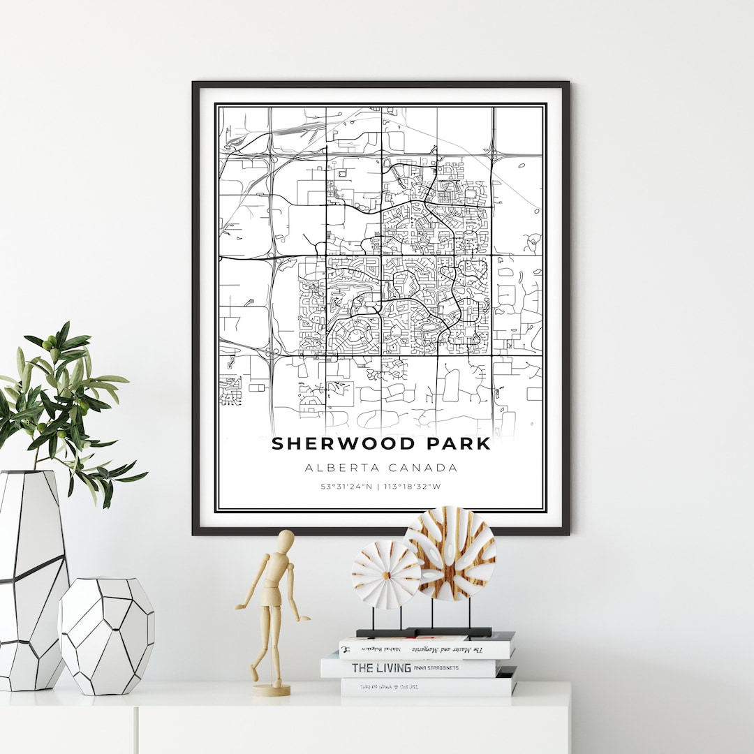 Sherwood Park Map Print Alberta AB Canada City Map Wall Art - Etsy
