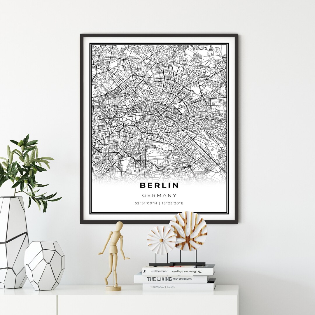 Berlin Map Print, Germany Map Art Poster, City Map Wall Art, Livingroom ...