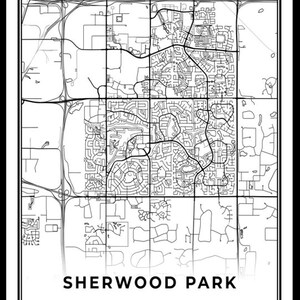 Sherwood Park Map Print Alberta AB Canada City Map Wall Art - Etsy