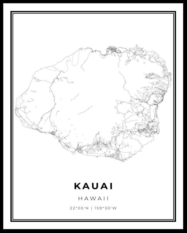 Kauai Map Print, Hawaii HI USA Map Art Poster, Kaua ªi Hawaiian City Street Road Map Wall Decor,office Inspiration, Gift Coworker, NM396 - Etsy kauai-map-print-hawaii-hi-usa-map-art-poster-kaua-i-hawaiian-city-street-road-map-wall-decor-office-inspiration-gift-coworker-nm396-etsy