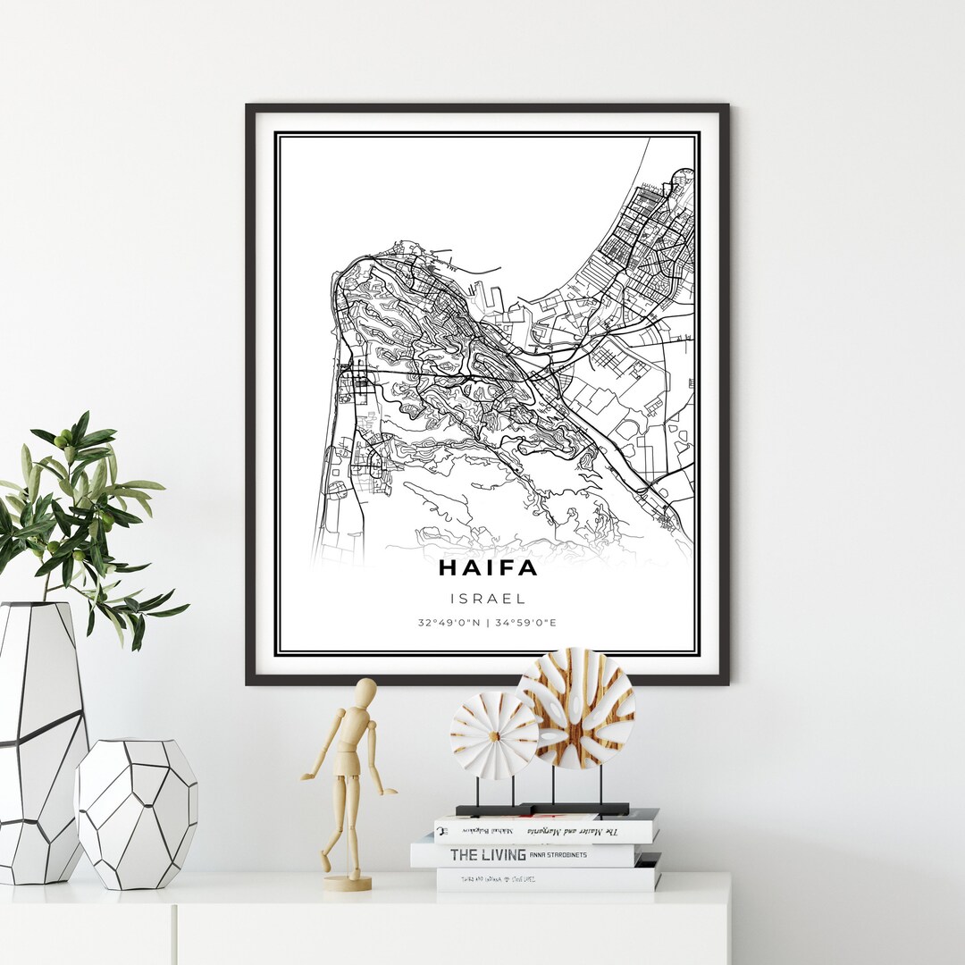 Haifa Map Print Israel Map Art Poster City Map Wall Art - Etsy