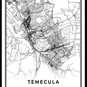 Temecula Map Print, California CA USA Map Art Poster, City Street Road Map Wall Decor,travel ...
