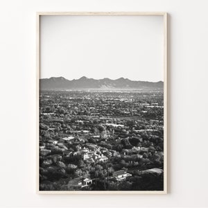 Phoenix Arizona Print: Black and White Landscape Photo