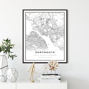 Dartmouth Nova Scotia Map Art Print: Canada Cityscape Poster