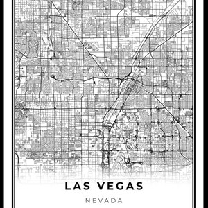 Las Vegas Map Print, Nevada NV USA Map Art Poster, the Strip, City ...