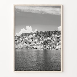 North Macedonia Print, Black and White Wall Art, Skopje Poster, Yugoslavia Decor, Balkan Europe Art, C19-71