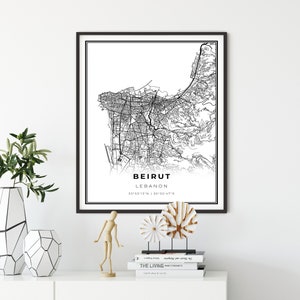 Beirut Map Art Print: Lebanon Cityscape Poster