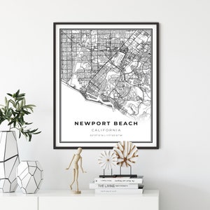 Newport Beach Map Print, California CA USA Map Art Poster, City Street Road Map Wall Decor,scandinavian prints, gift for son, NM343