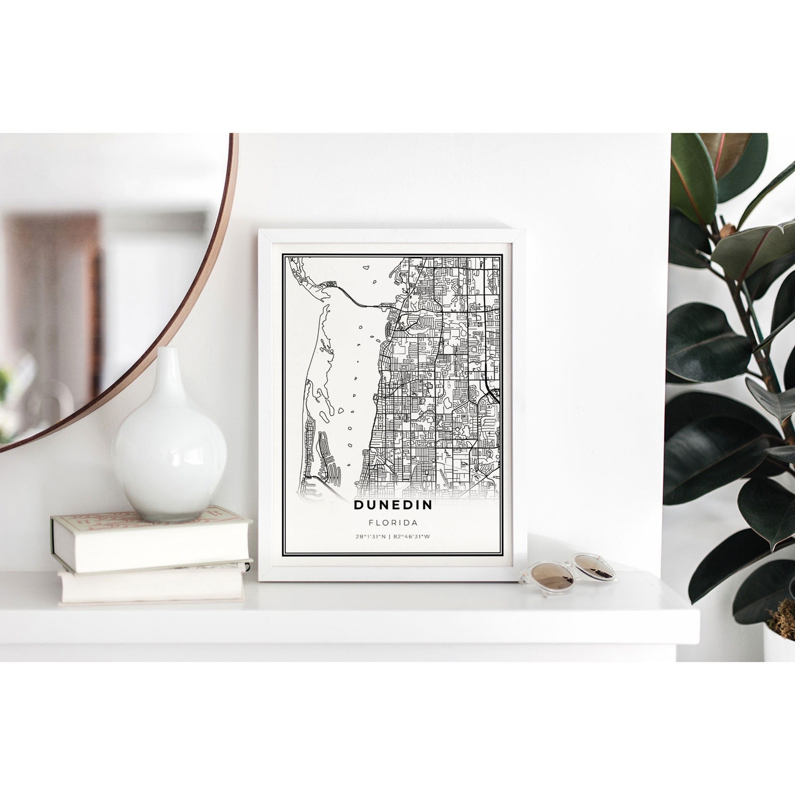 Dunedin Map Print Florida FL USA Map Art Poster City Road | Etsy