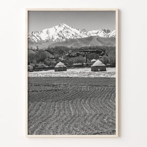 Afghanistan Black and White Village Print, Wall Art, Poster, Photo, Kabul Decor, Afghanistan Art, Afghan Home Decor, C19-443