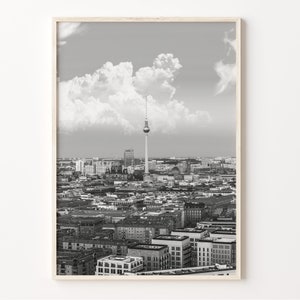 Berlin Wall Art Print: Black and White Downtown Photo