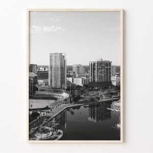 St. Petersburg Florida Cityscape Print, Black and White Wall Art, St Petersburg Poster, Photo Décor, Florida City Art, C19-455