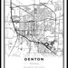 Denton Map Print, Texas TX USA Map Art Poster, City Road Street Map ...