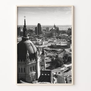 Saint Paul Minnesota Print: Black and White Cityscape Poster