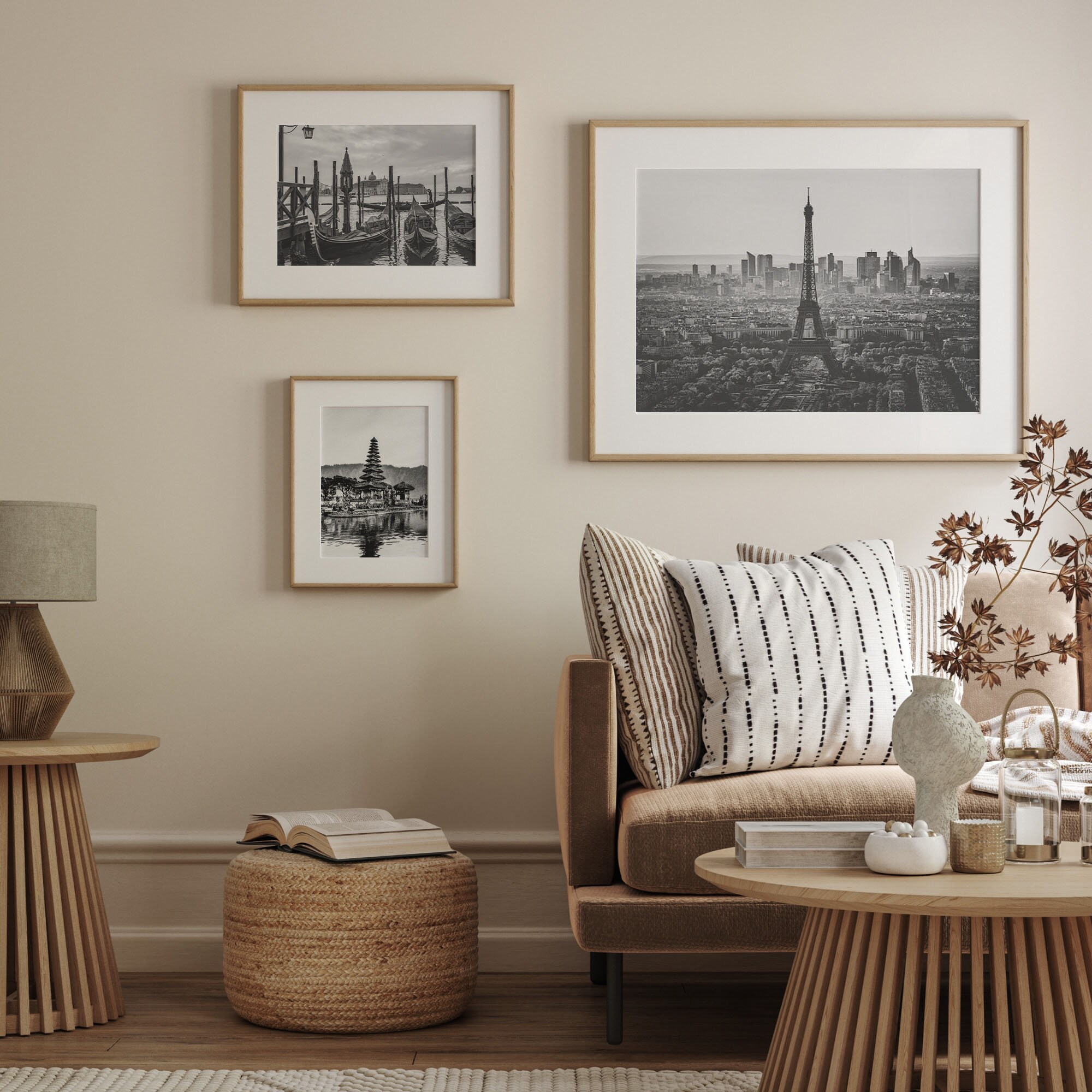 Bali Wall Art, Black and White Temple Print, Bali Photo