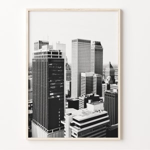 Tulsa Wall Art Print, Black and White Tulsa Poster, Oklahoma Cityscape, Tulsa Photo Decor, USA Wall Art, C19-198