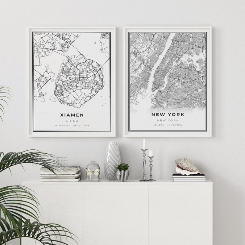 Xiamen Map Print China Map Art Poster City Map Wall Art Etsy