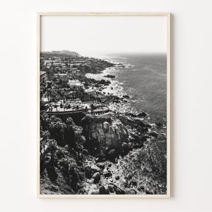 Cabo San Lucas Print: Black and White Mexico Travel Poster