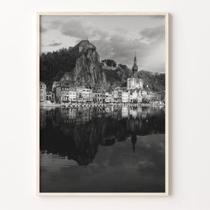 België zwart-wit landschapsprint, Belgische muurkunst, Brussel poster, België fotodecor, België, België, C19-305