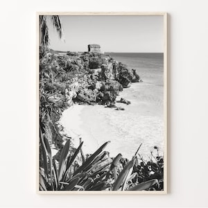 Riviera Maya Wall Art Print, Black and White Poster, Mexico Map Photo, Riviera Maya Decor, Travel Photography, C19-70