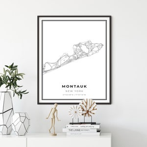 Montauk Map Print, New York NY USA Map Art Poster, City Street Road Map Wall Decor,bedroom decor, gift for a mom, NM310