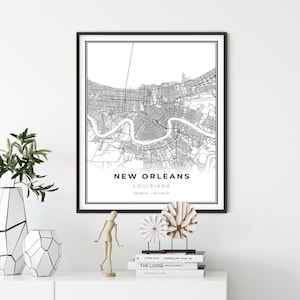 New Orleans Map Print, Louisiana LA USA Map Art Poster, City Street Road Map Wall Decor,minimalist print, gift for grandma, NM327