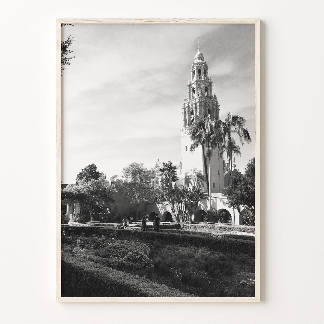 San Diego Wall Art, Black and White Park Print, San Diego Poster ...